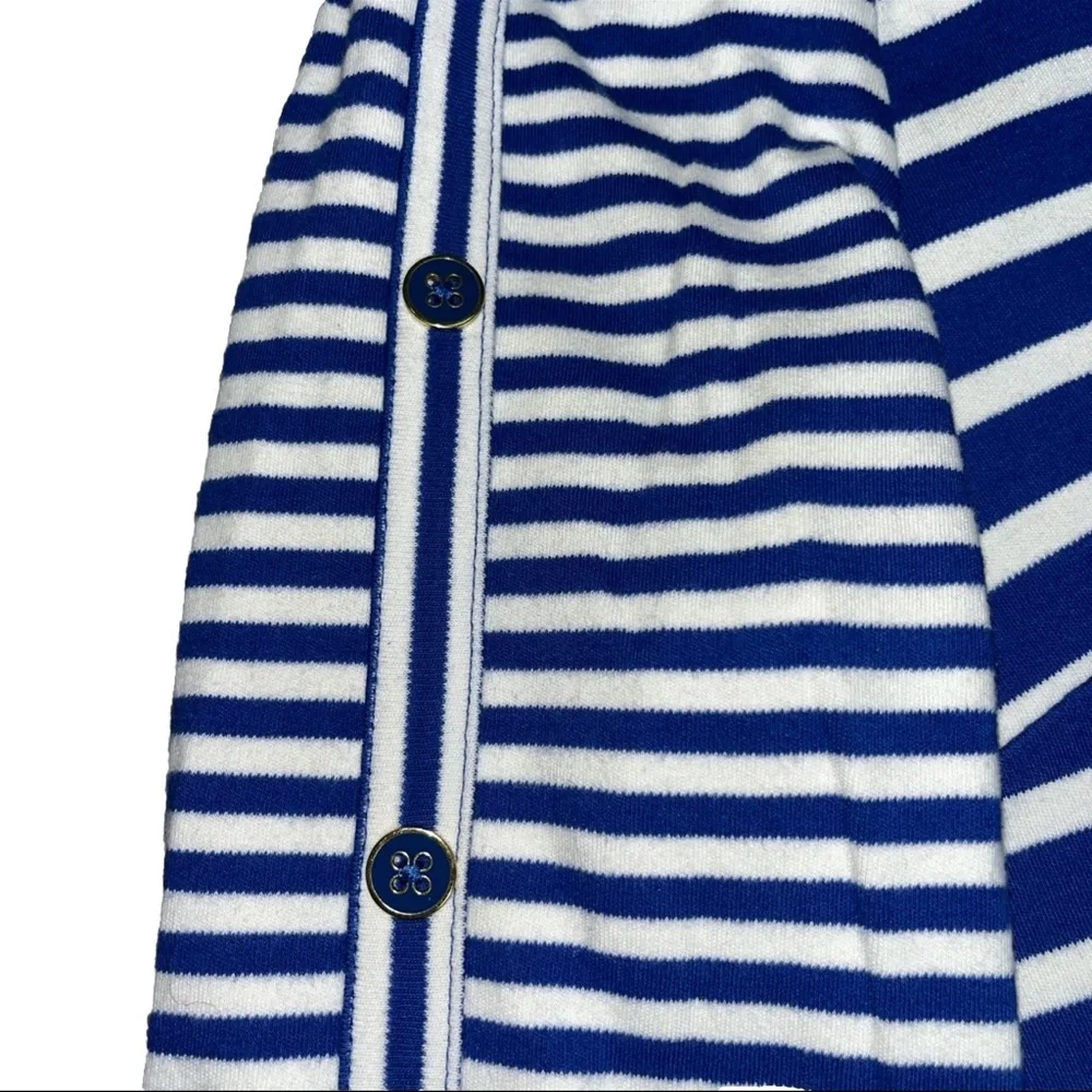 Talbots Womens 3/4 Sleeve Stripe Nautical Shift Dress‎ Blue White XL